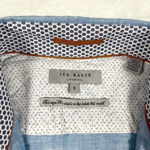 Ted Baker London Button Down Shirt Long Sleeve Size 3 - Picture 7 of 9